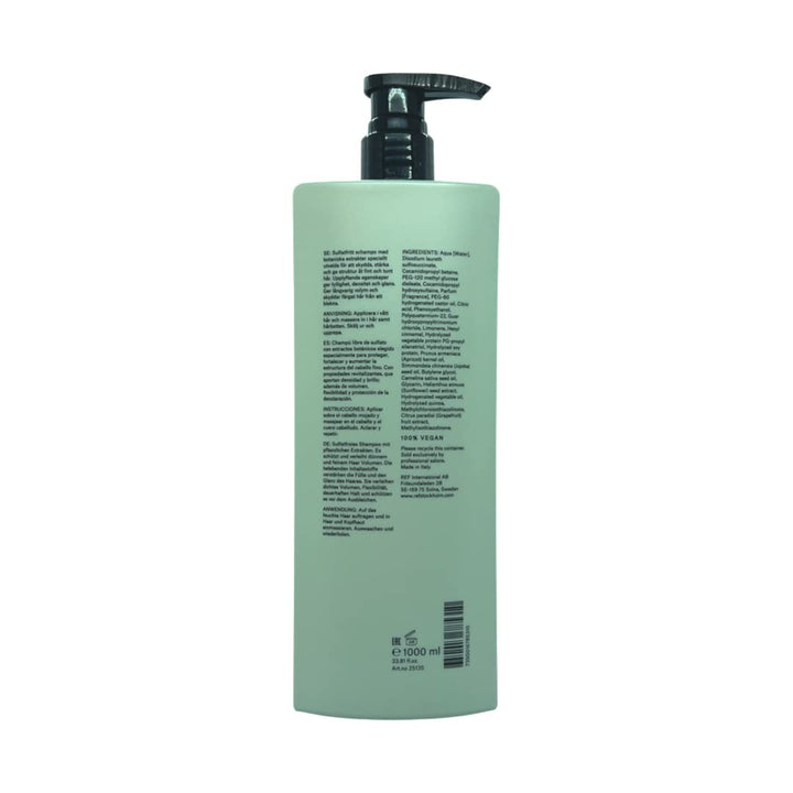 Bottle of volumising, sulfate‑free shampoo for Unisex fine hair, 1000 ml