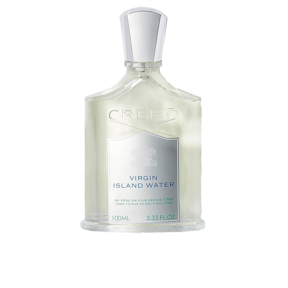 Clear 100 ml eau de parfum bottle, citrus and coconut notes, Unisex scent