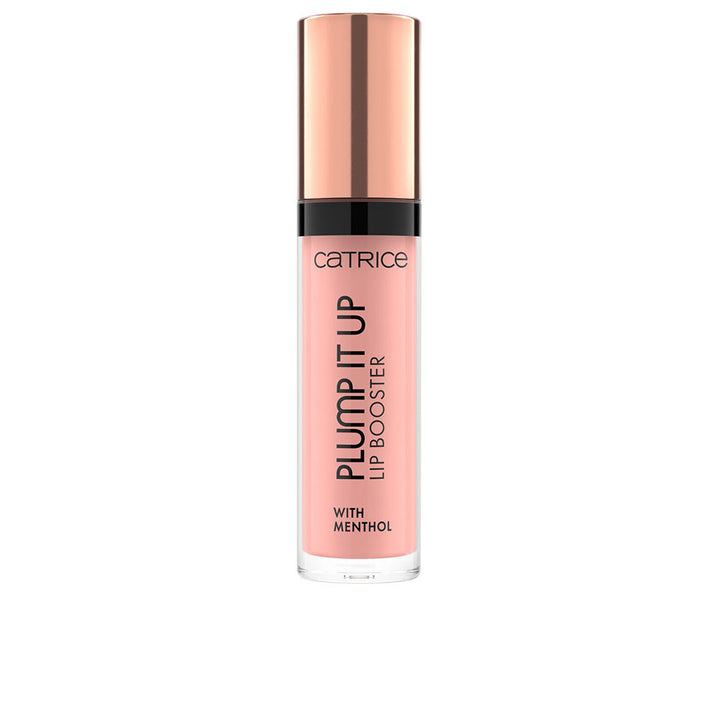 Slim tube of brown plumping lip gloss with wand applicator, 3.5 ml, Unisex