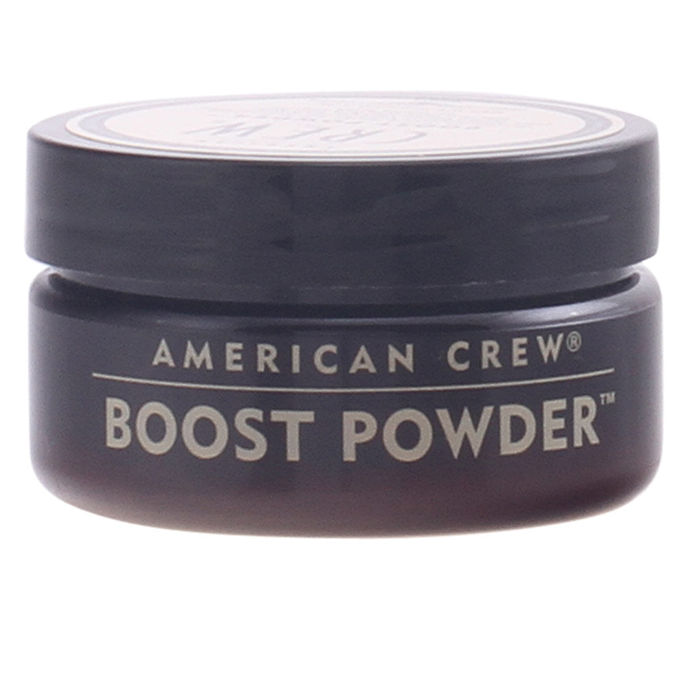 Small 10 g tin of lightweight volumising powder for Man, matte finish