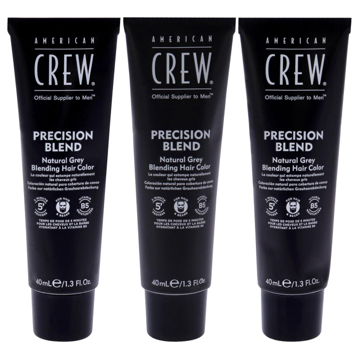 Three cream hair colour tubes in warm blonde shade, box and conditioner