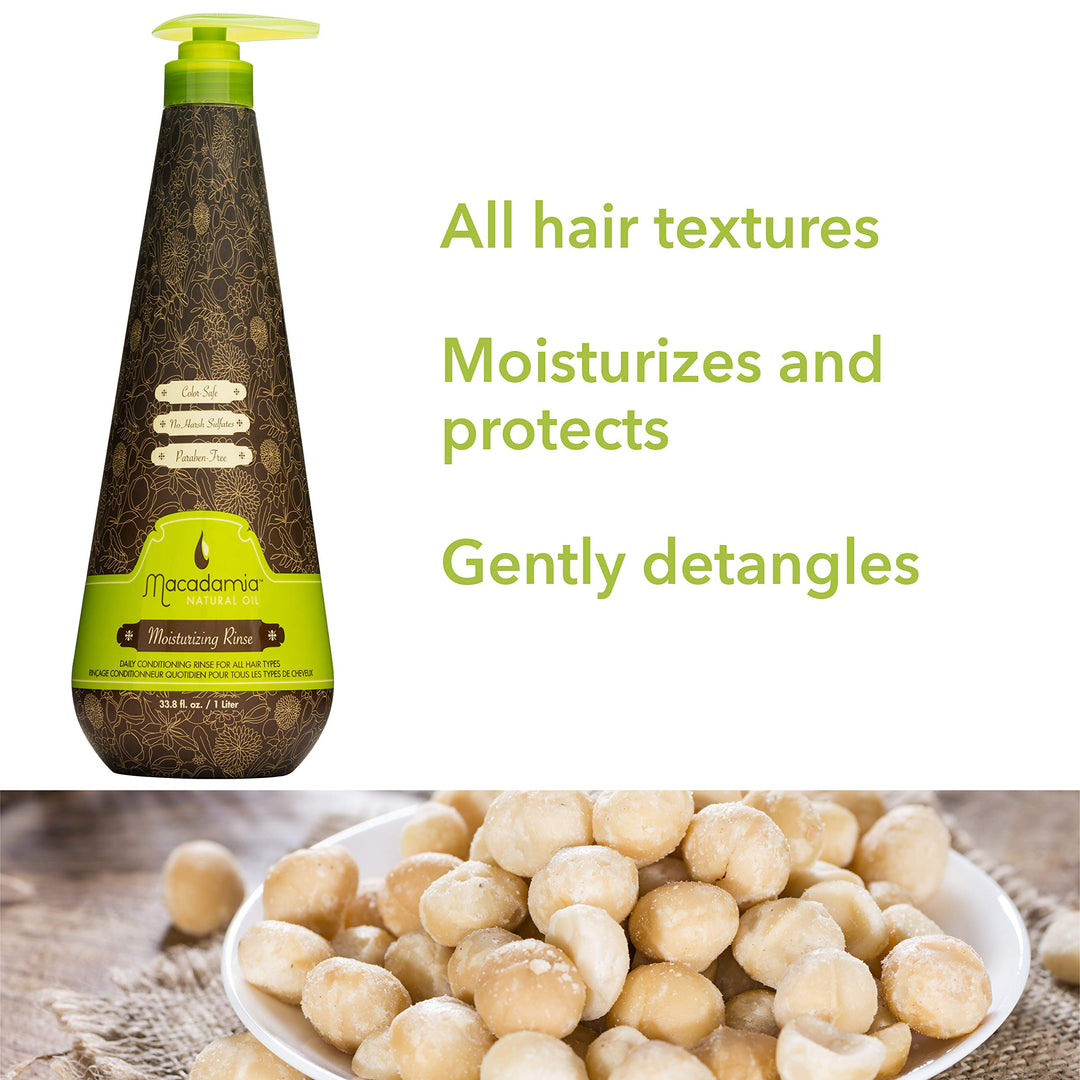 1000 ml pump bottle of hydrating conditioner with macadamia and argan oils