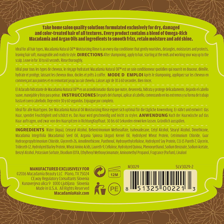1000 ml pump bottle of hydrating conditioner with macadamia and argan oils