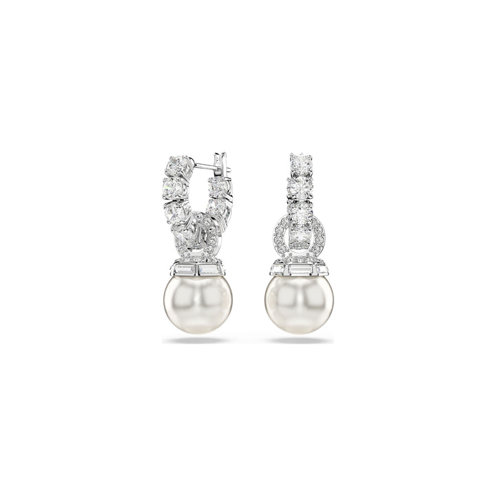 Timeless Elegance Pearl and Crystal Drop Earrings