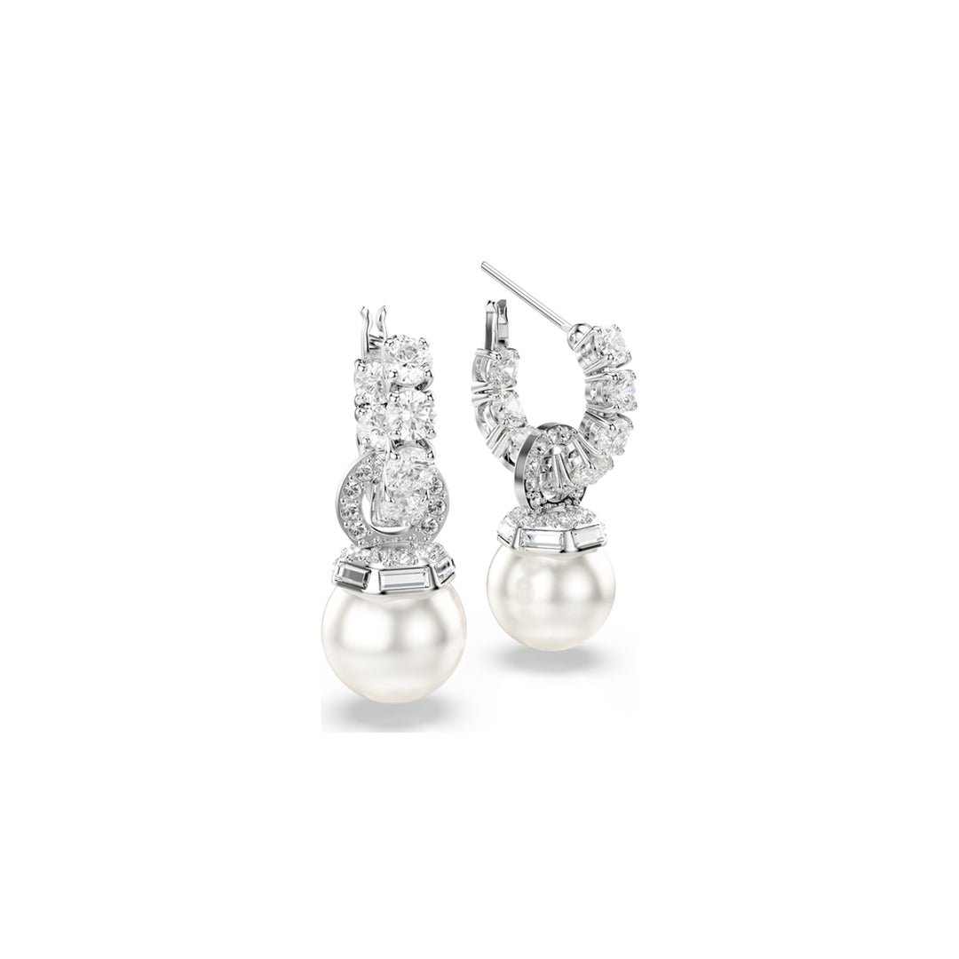 Timeless Elegance Pearl and Crystal Drop Earrings