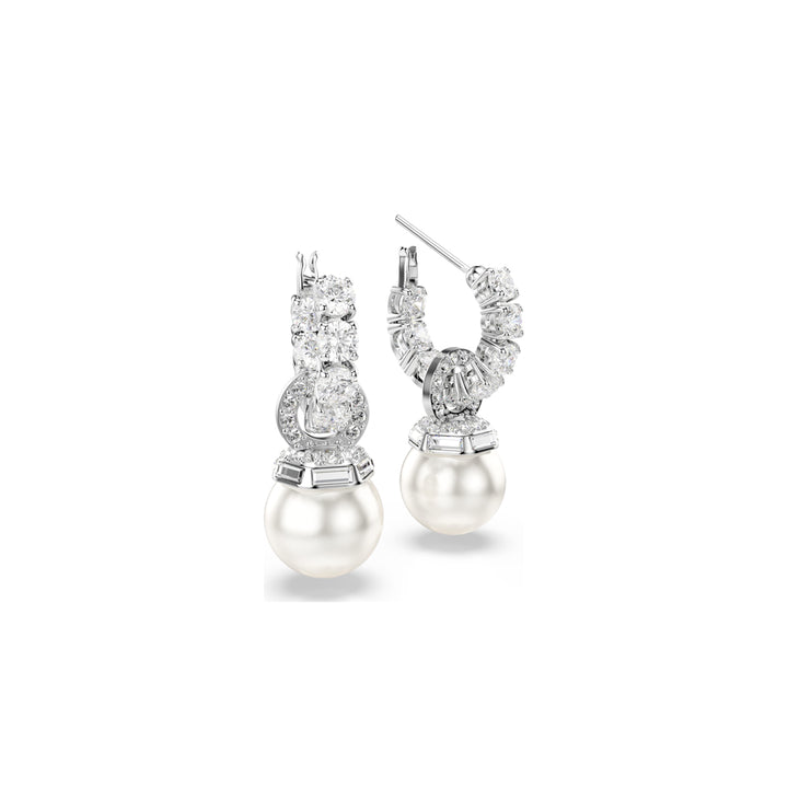 Timeless Elegance Pearl and Crystal Drop Earrings