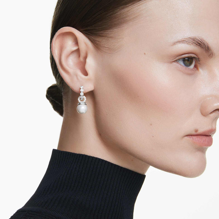 Timeless Elegance Pearl and Crystal Drop Earrings