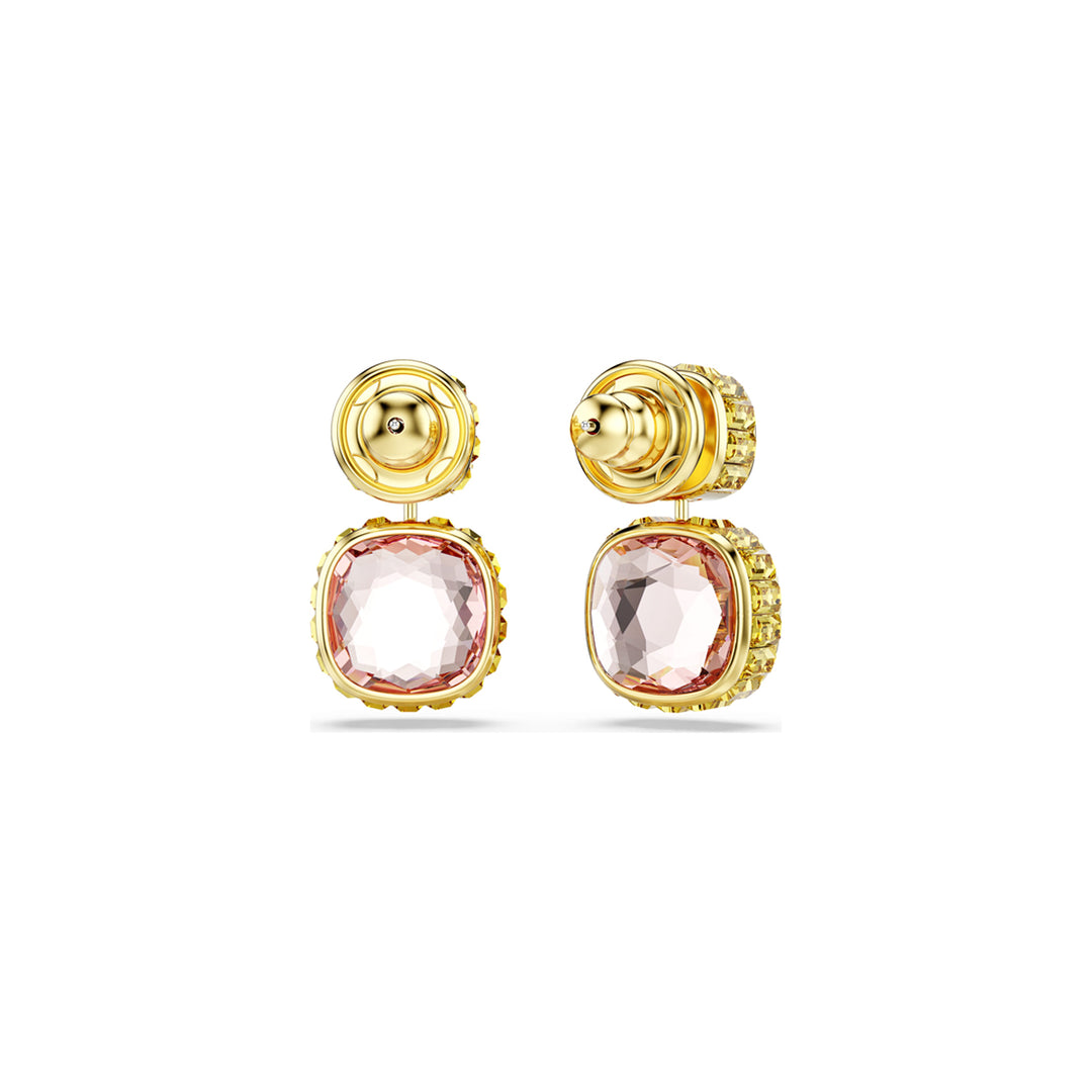 Radiant Faceted Gemstone Drop Earrings