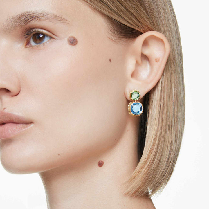 Radiant Faceted Gemstone Drop Earrings
