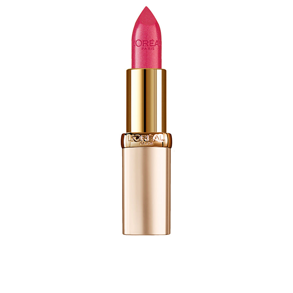 Satin nude lipstick bullet, creamy apricot-gold shade, 4.2 g packaging
