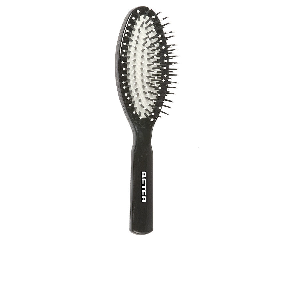 Oval pneumatic hairbrush with nylon pins, 17.5 cm, flexible detangling