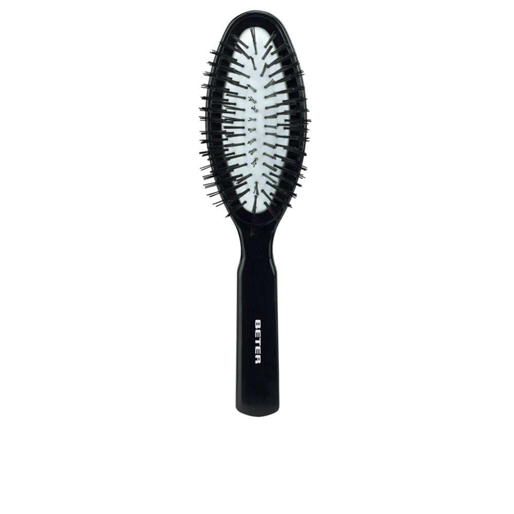 Oval pneumatic hair brush with nylon filaments, 17.5 cm, tonal finish