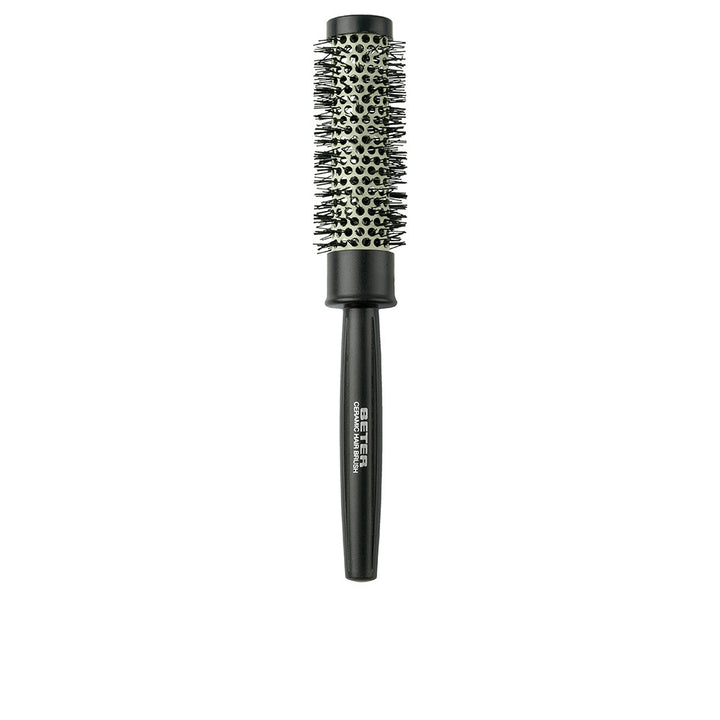 Round ceramic thermal hair brush with vented barrel and medium bristles
