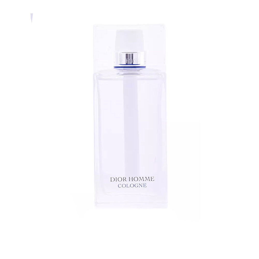 Clear glass cologne bottle, pale liquid, 125 ml, citrus aromatic notes