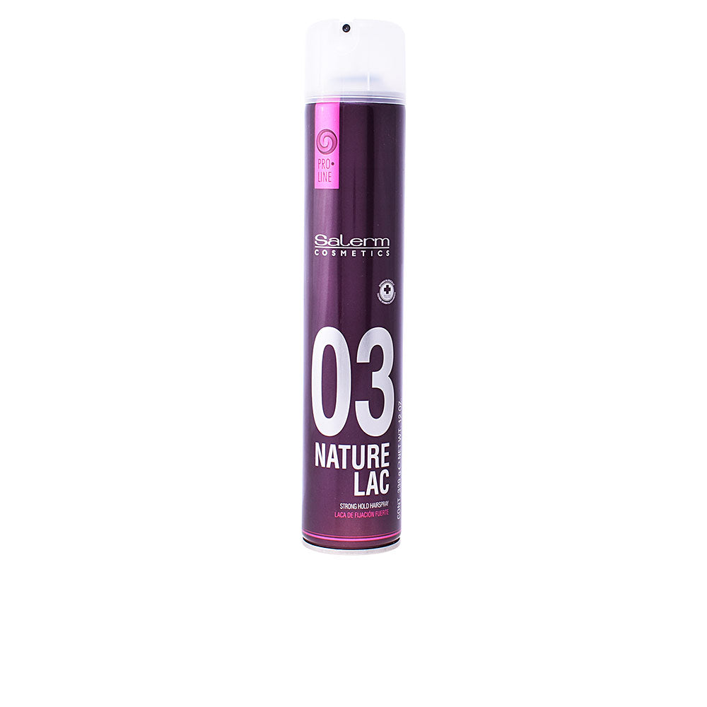 Tall metallic aerosol hairspray, 650 ml, strong hold, shiny finish