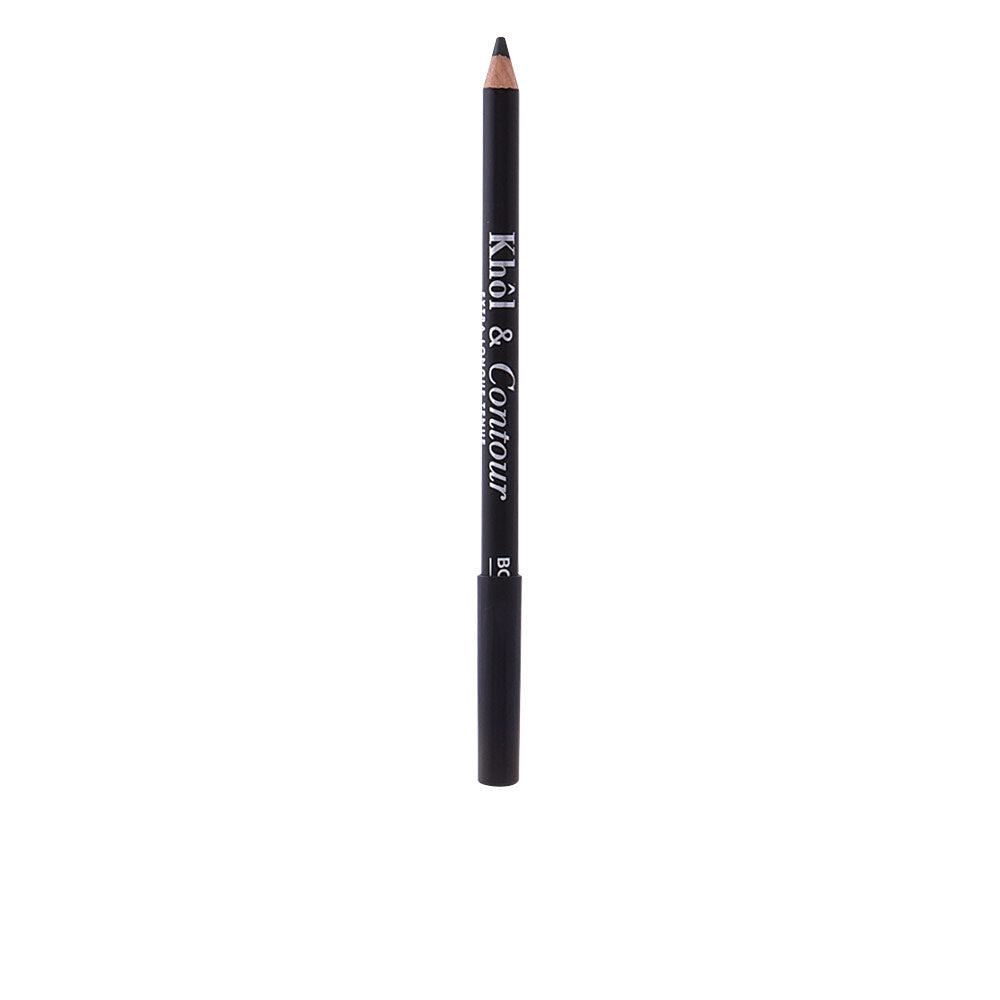Bourjois Sleek black wooden eyeliner pencil with removable cap, printed text on barrel, precise pencil tip