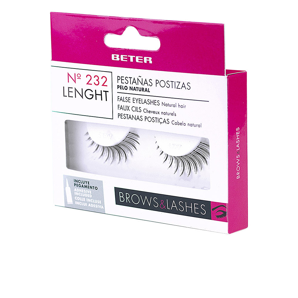 Beter Delicate dual-length natural hair false eyelashes in pink, white, black cardboard box with window