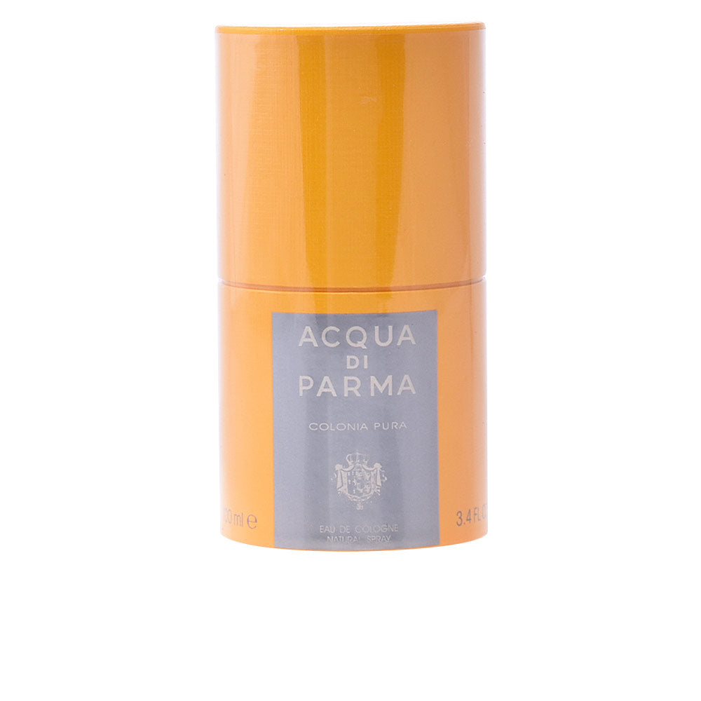 Clear 100 ml crystal bottle of Colonia Pura Citrus Eau de Cologne, heritage shield