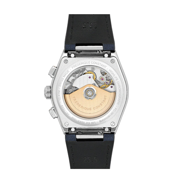 Frederique Constant Silver Chronograph Leather Watch
