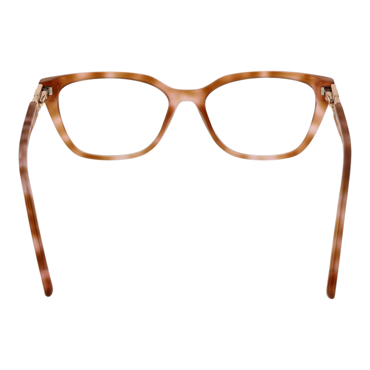 Brown full-rim rectangular eyeglasses with metal G-logo hinge and plastic frame for Women