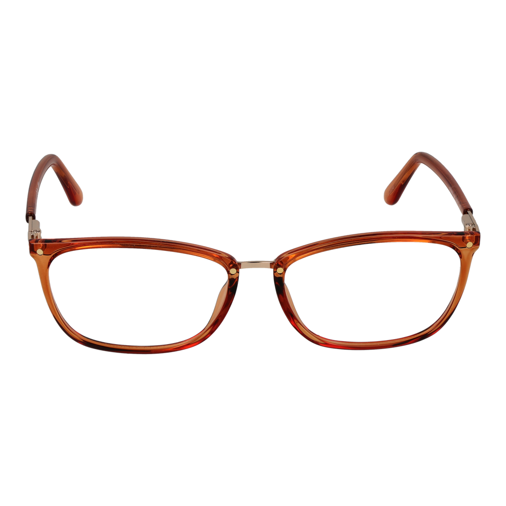 Brown full-rim rectangular eyeglasses for Women, plastic frame with metal bridge and metal hinges