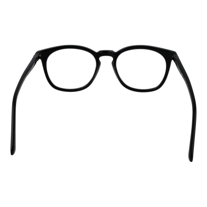 Unisex black full-rim rectangular eyeglasses in plastic with nose pads shown front-facing on neutral background