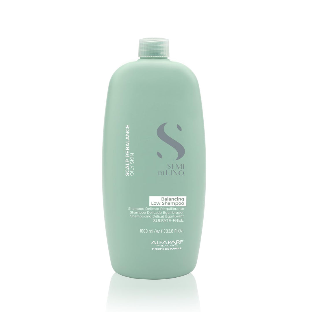 Alfaparf Milano Scalp Balance Dandruff Shampoo: tall 1000 ml bottle of clarifying dandruff shampoo with citrus‑floral scent
