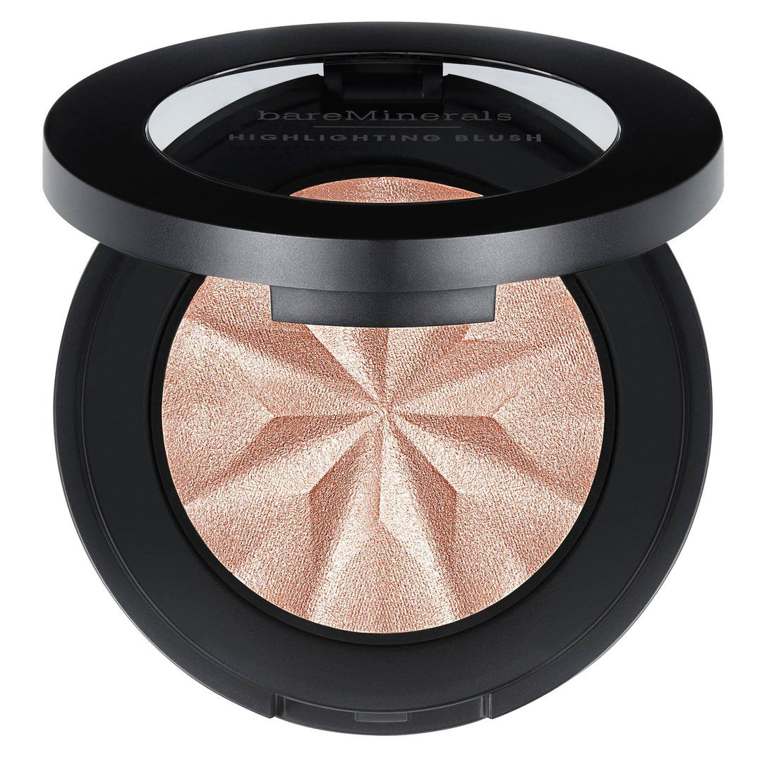 Compact pink powder blush-highlighter, 3.8 g, translucent luminous finish