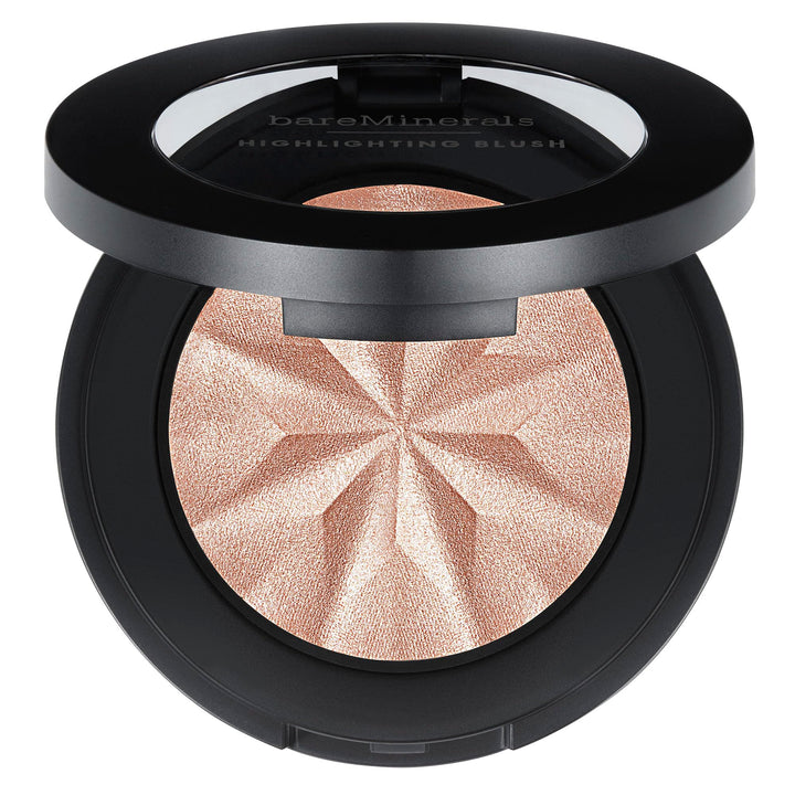 Compact pink powder blush-highlighter, 3.8 g, translucent luminous finish