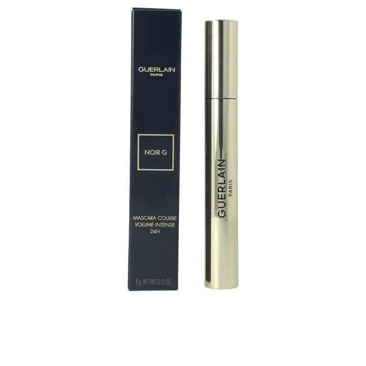 Gold-and-black curved-bristle mascara tube, 6.5 g, creamy black shade