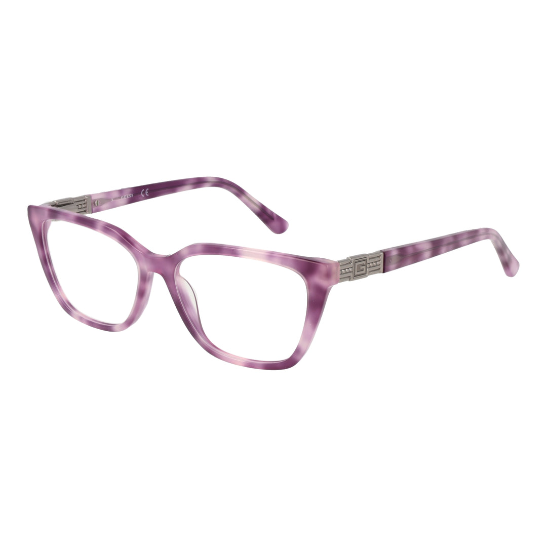 Purple and white marbled cat-eye eyeglasses in acetate with metallic &