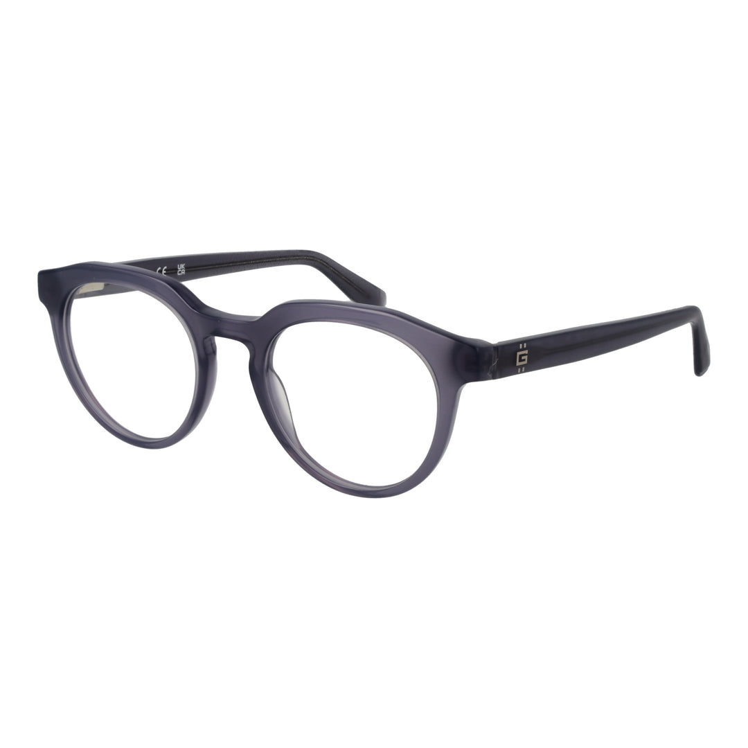 Dark purple transparent round eyeglasses in thick plastic frame, modern Unisex optical style
