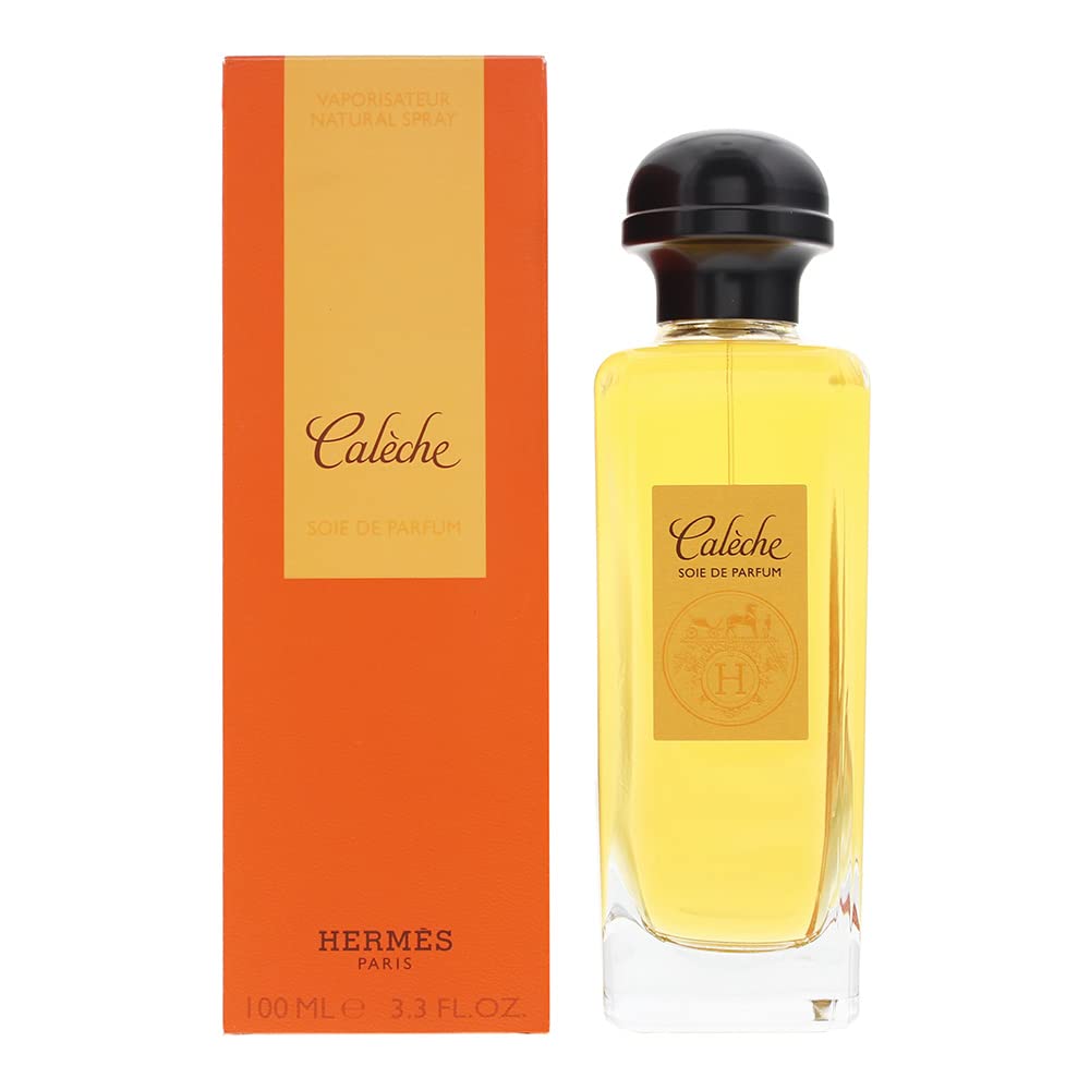 Hermès Calèche Eau de Parfum: clear 100 ml bottle with floral-woody fragrance, 79% alcohol