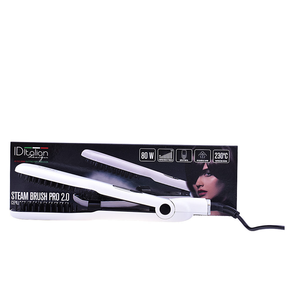 Slim ceramic steam brush with digital display and bottom water tank, ergonomic handle