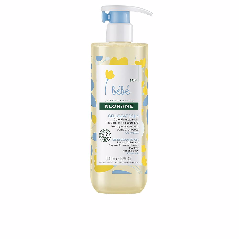 500 ml clear pump bottle of calendula baby cleansing gel for Unisex use