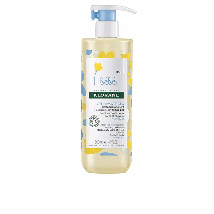 500 ml clear pump bottle of calendula baby cleansing gel for Unisex use