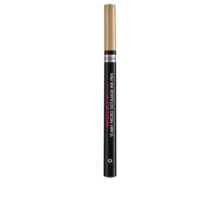 Slim black ink pen with trident micro-tip, 4.5 ml, shade 104 Châtain