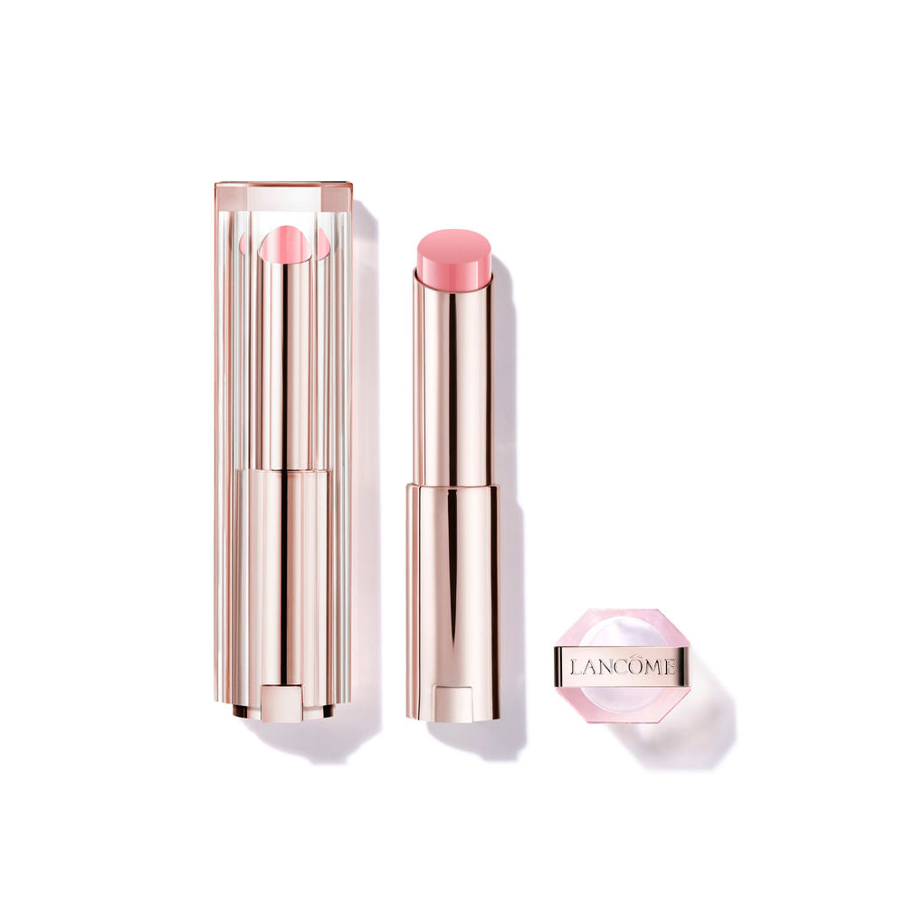 Sleek bullet lip balm in warm brown shade, lightweight glossy finish