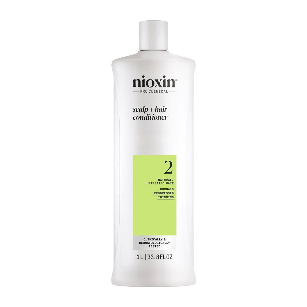 Large 1000 ml mint-toned scalp conditioner bottle, System 2, Unisex