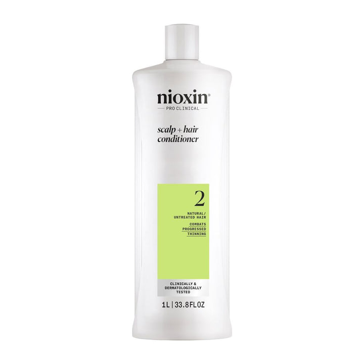 Large 1000 ml mint-toned scalp conditioner bottle, System 2, Unisex