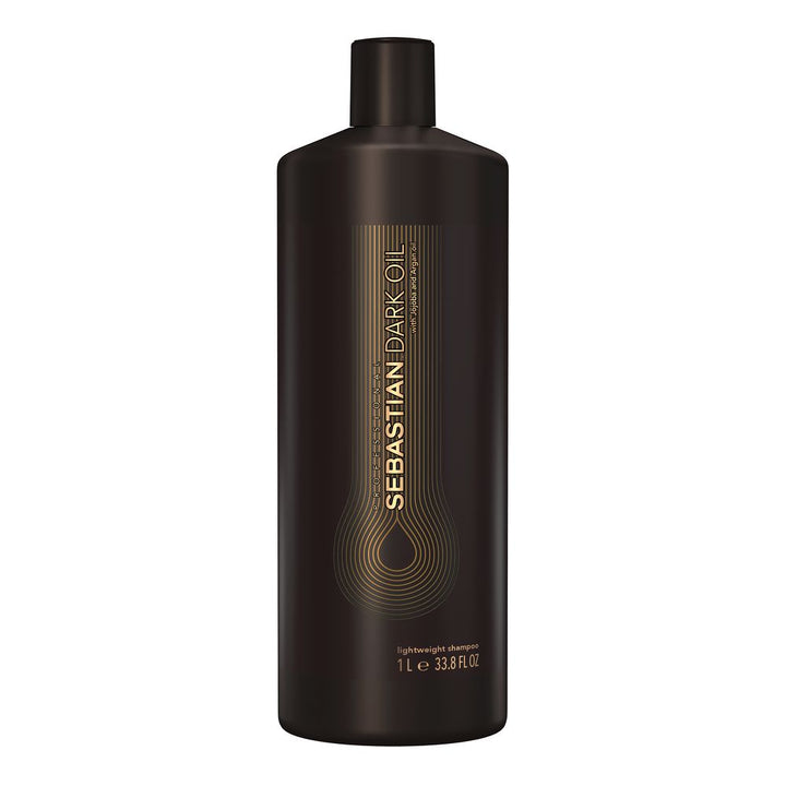 1,000 ml light Dark Oil shampoo bottle with argan and jojoba oil blend, Unisex