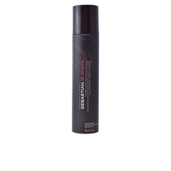 Aerosol Re‑Shaper 400 ml, fijación fuerte, tacto suave, envase negro