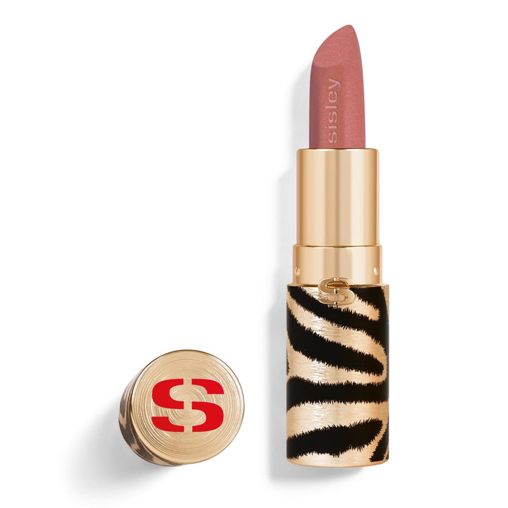 Faceted velvet matte lipstick in gold refillable case, shade 43 Rouge Ar, 3.4 g