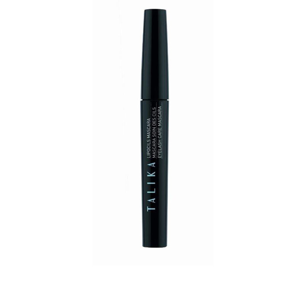 Brown mascara tube and brush showing coated lashes, 8.5 ml
